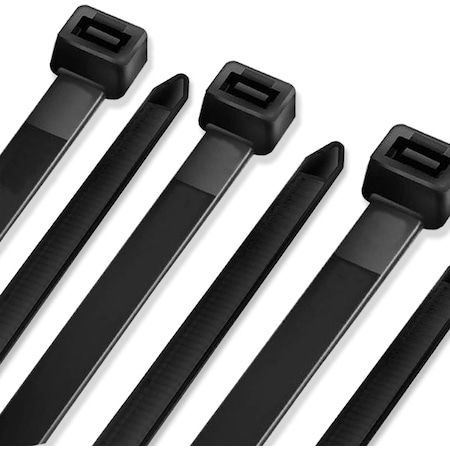 Cable Tie, 36, 175 Lb, UV Black Nylon, 10 Pack